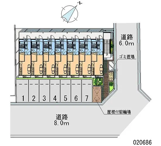 ★手数料０円★泉大津市我孫子　月極駐車場（LP）